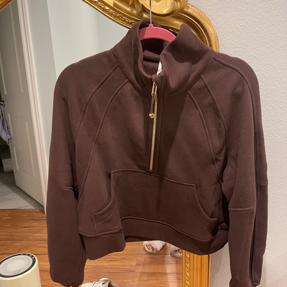 Lululemon oversized scuba funnel neck espresso xs/s